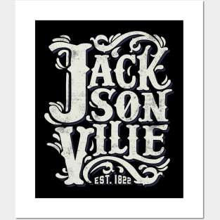 Jacksonville 1822 Florida Vintage Handlettering Posters and Art